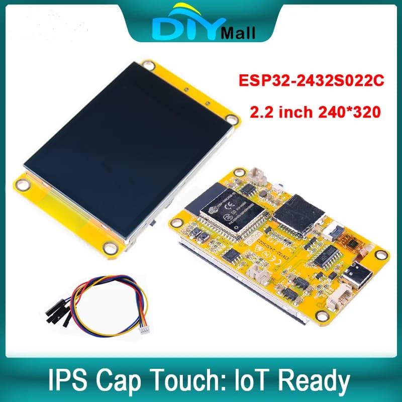 ESP32-2432S022C Cap Touch da 2,2 pollici IPS TFT 240x320 ST7789 con WiFi/Bluetooth per Arduino/RPi/ESP32 e slot USB/TF