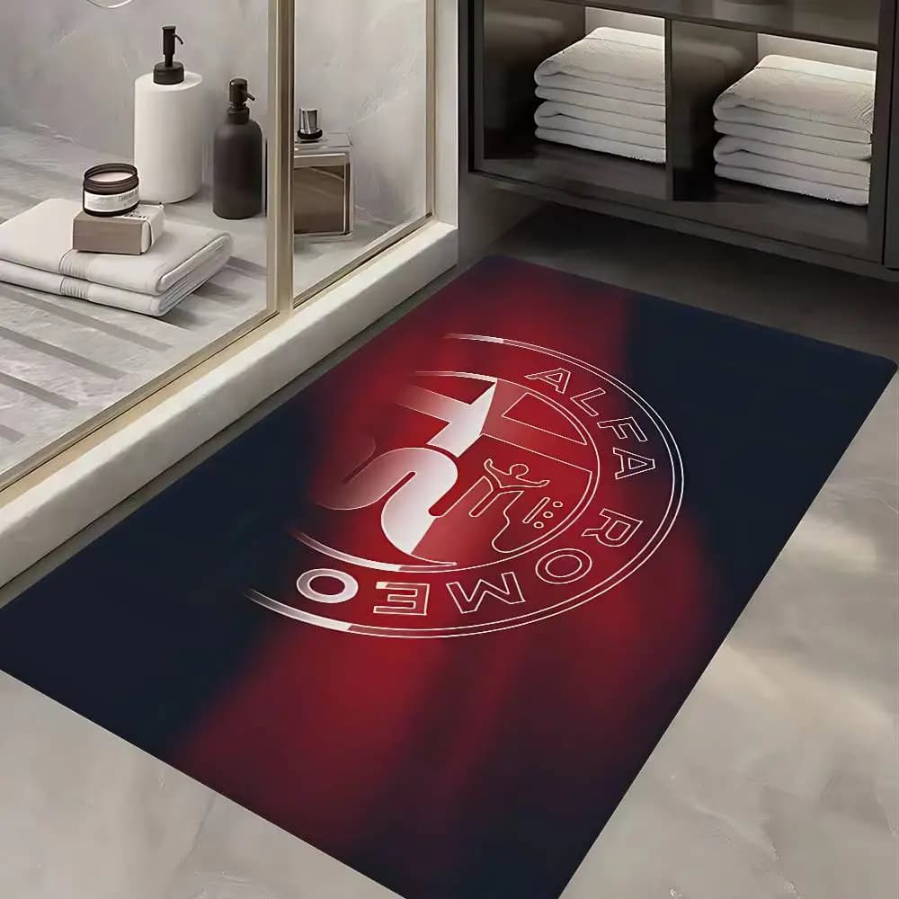 Tappetino da bagno con logo A-Alfa R-Romeo, decorazione per la cameretta dei bambini, tappetino antiscivolo per balcone, tappeto di benvenuto per soggiorno