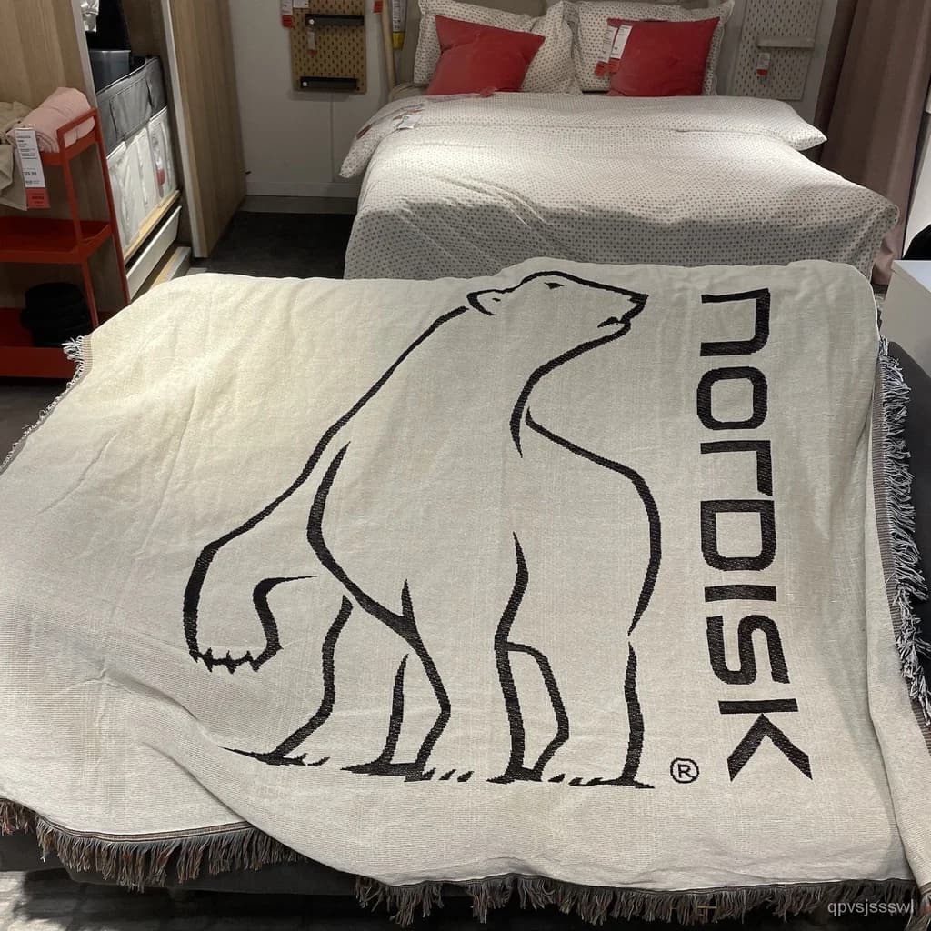 Nordisk Coperta da campeggio Coperta da picnic all'aperto Coperta da tiro Coperta da orso bianco per letti Decorazioni per la casa con nappa Divano Cove Textile