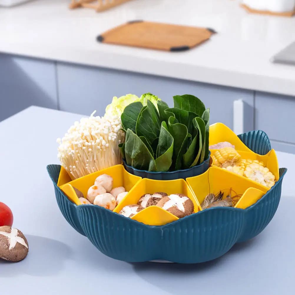 Cesto Multiuso Girevole per Frutta Secca e Verdure, Ideale per Lavaggio e Conservazione, con Funzione di Drenaggio