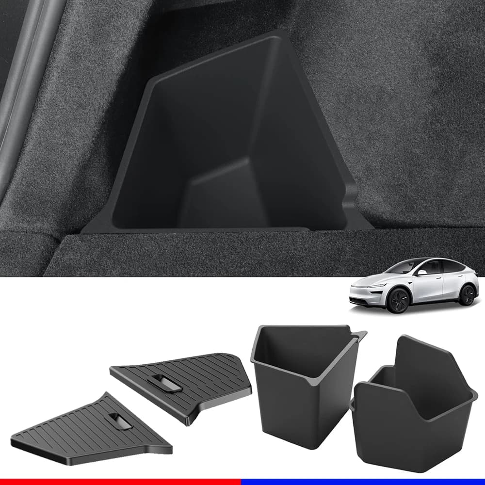 For 2025 2026 Tesla Model Y Trunk Organizer Trunk Storage Bins Cargo Mat Rear Trunk Side Storage Box Model Y Juniper Accessories