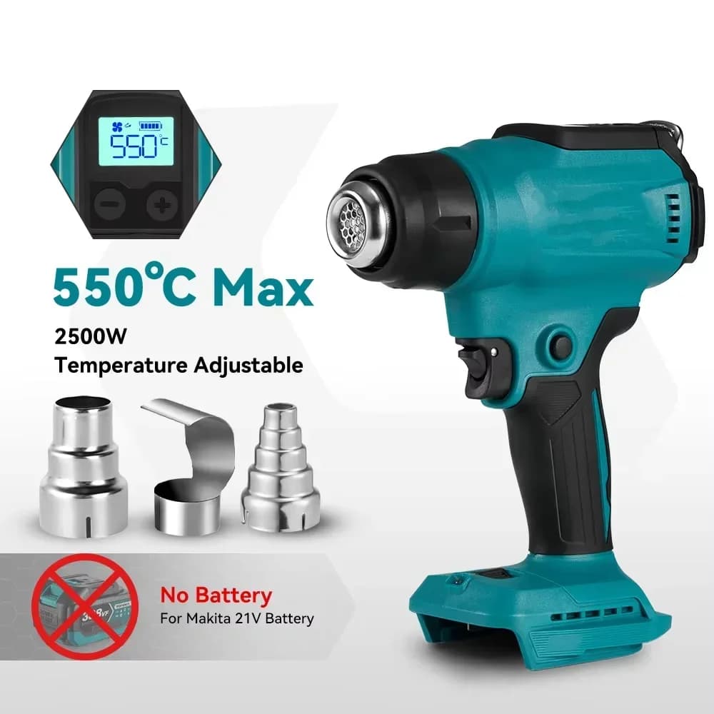 Strumento di avvolgimento termoretraibile per pistola termica da 18 V Asciugacapelli termico per saldatura ad aria calda con display a LED Creazione elettronica senza batteria
