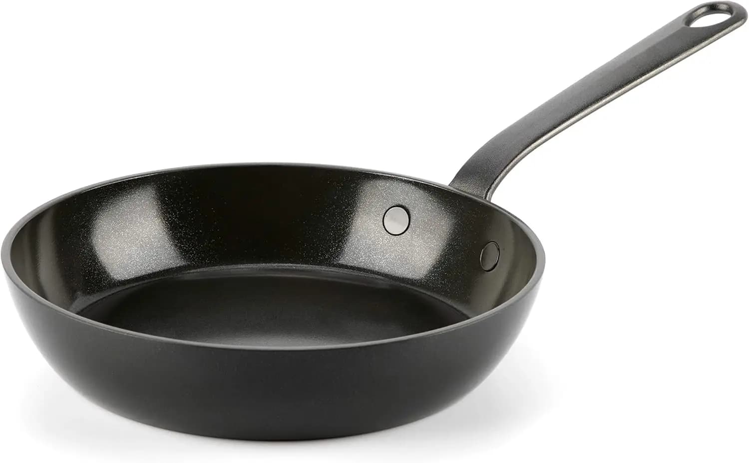 8' hard anodized ceramic non-stick pan, induction safe, oven safe and dishwasher, without PFAS, black