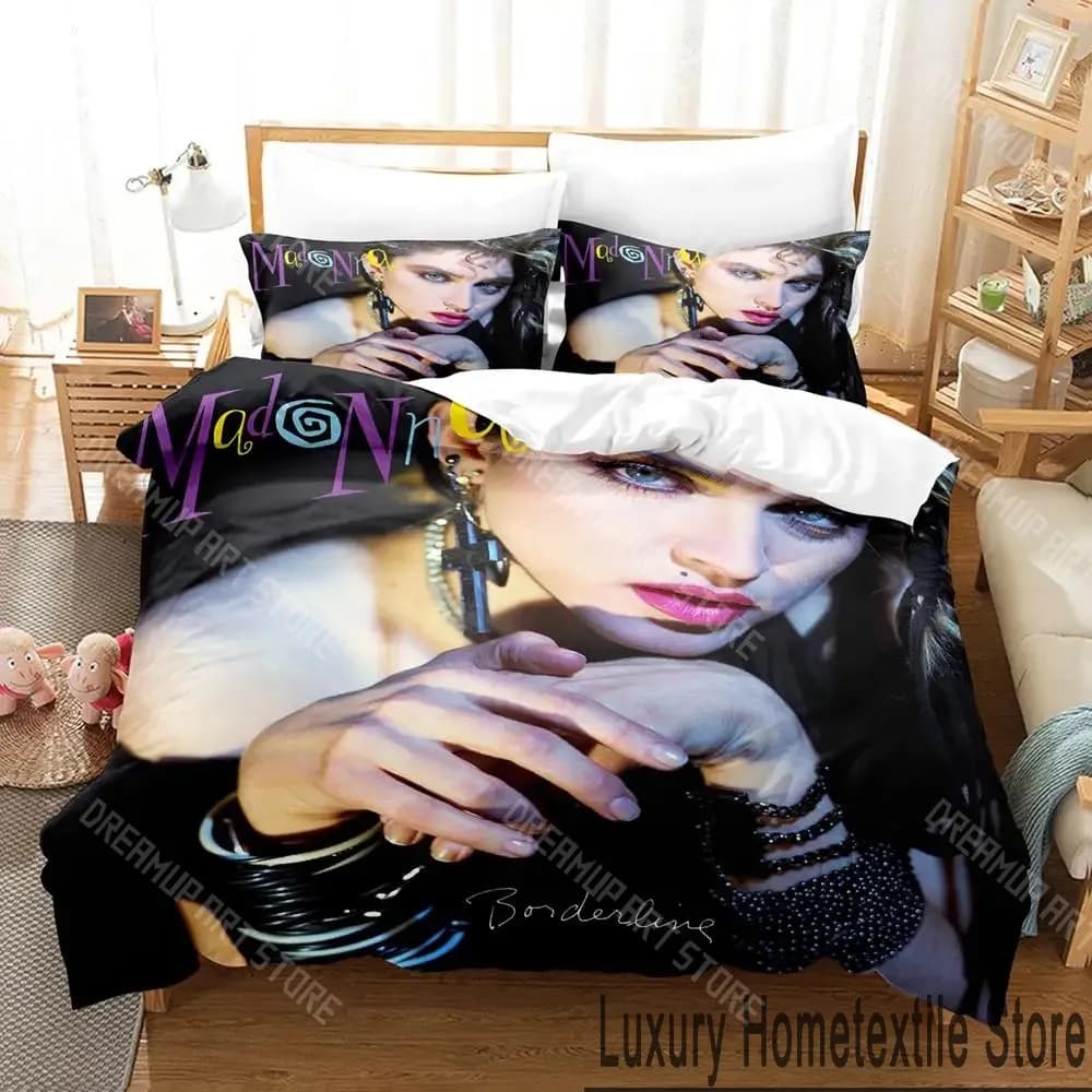 3D Printed Madonna Singer Bedding Set for Boys Girls Duvet Cover Pillowcase Included Twin Queen King Full Single Double Sizes