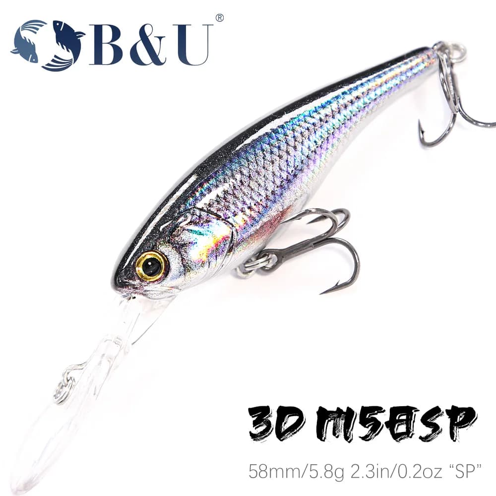 Esche da pesca B&U con sistema di pesi super magneti, lancio lungo, nuovo modello, esca dura, Wobblers, ciprinidi, stampa 3D da 58 mm