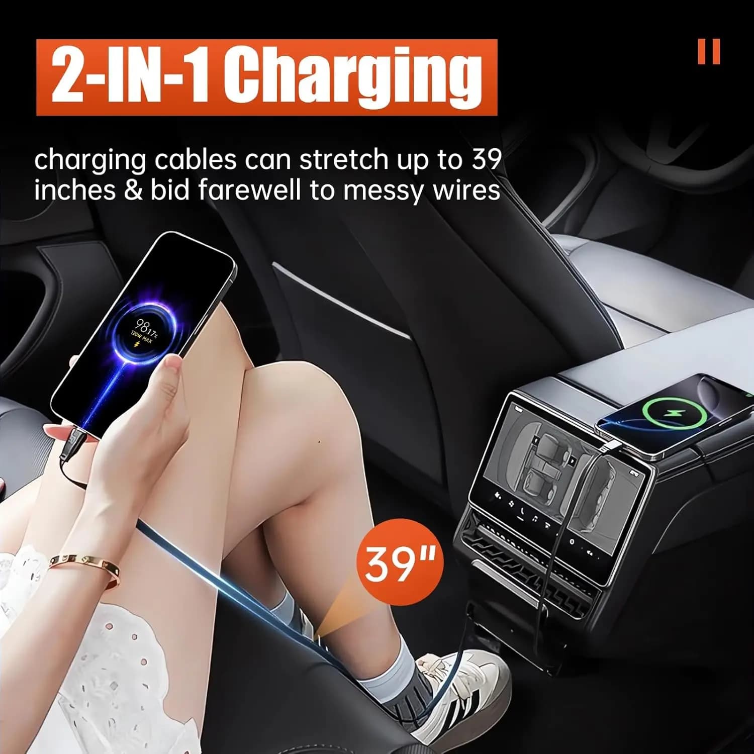 For Tesla Model 3 Y Highland Juniper 2025: 27W Quick USB Charger for Rear Air Busher, Intelligent Hub with Docking Station, Car Decoration