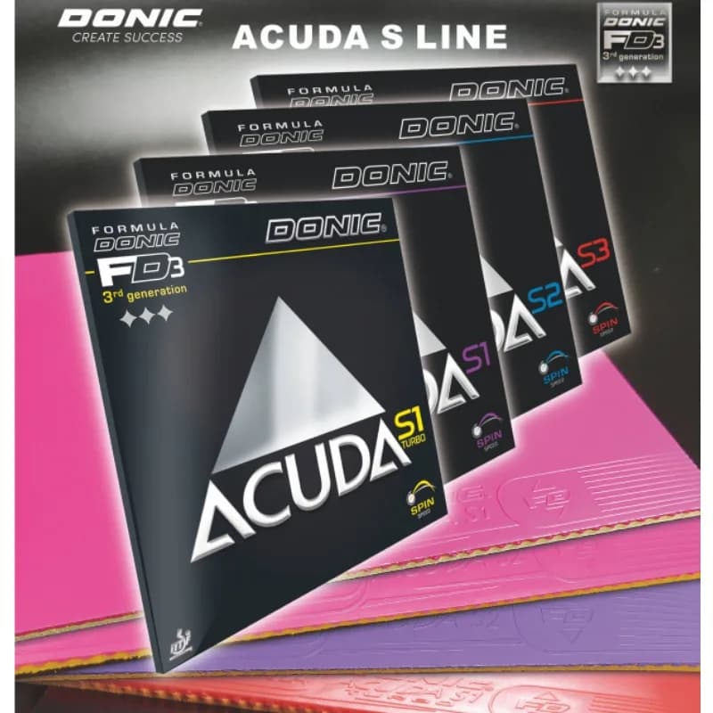 Original rubberized ping pong rack DONIC ACUDA S1 reinforced S2 S3 with reverse rubber cover