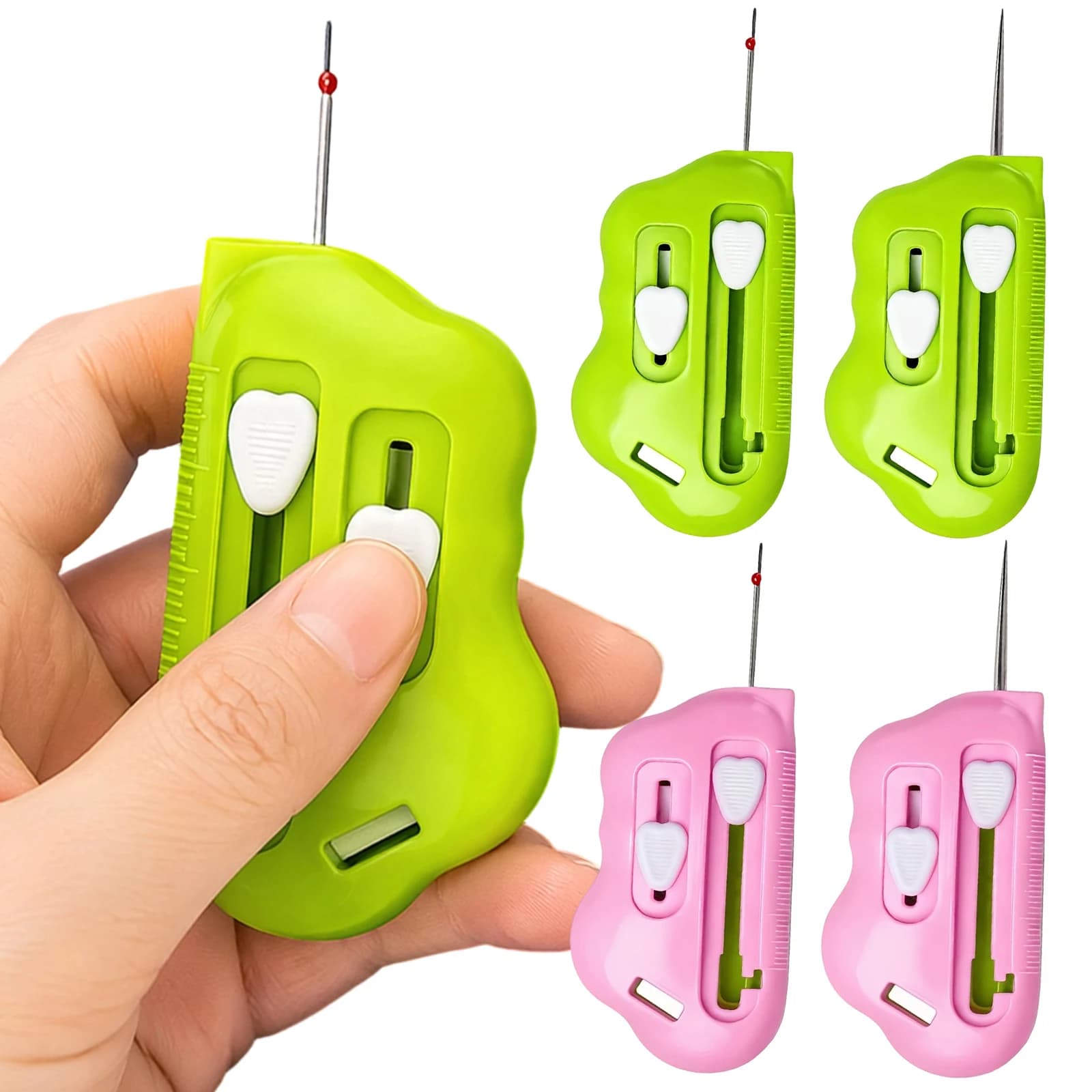 3 in 1 Multifunctional Magnetic Seam Guide w/ Scale & Needle Threader Magnet Hemmer Guide for Sewing Machine Accessories