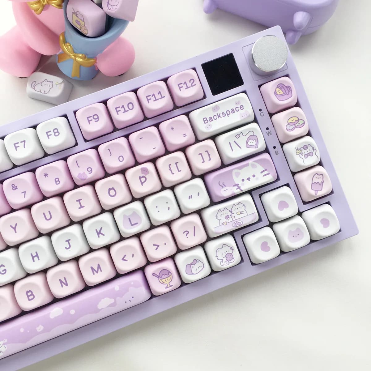 95 keys Dessert Cat Theme Keycaps MOA Profile PBT Key Caps Kit for 61/64/68/84/75/87 keys GMK67 Mechanical keyboard game