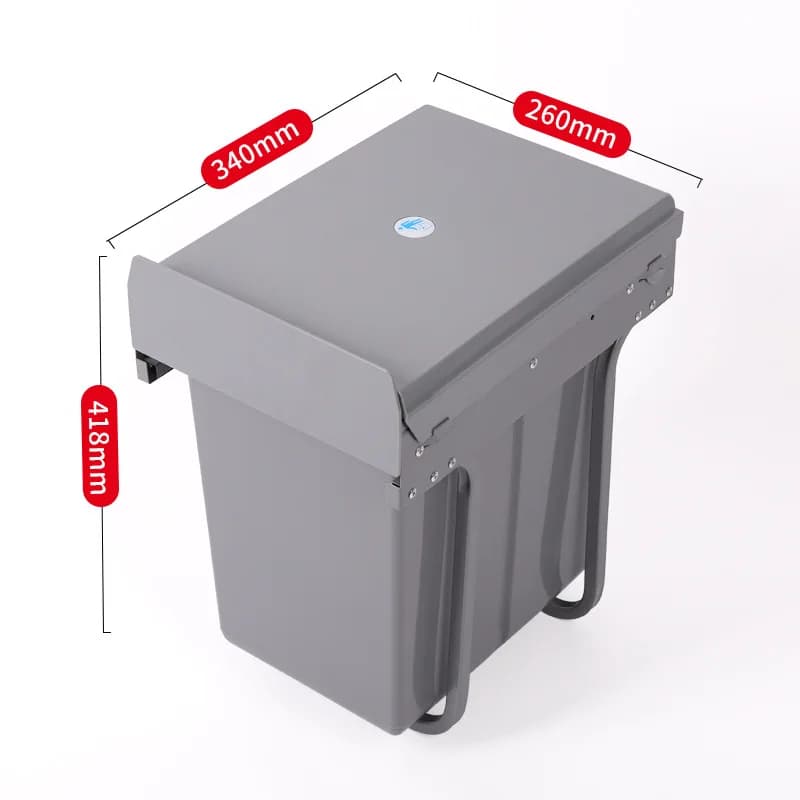 Cestino per rifiuti da cucina a scomparsa, singolo secchio 1 × 20L, secchio per la pulizia estraibile e retrattile