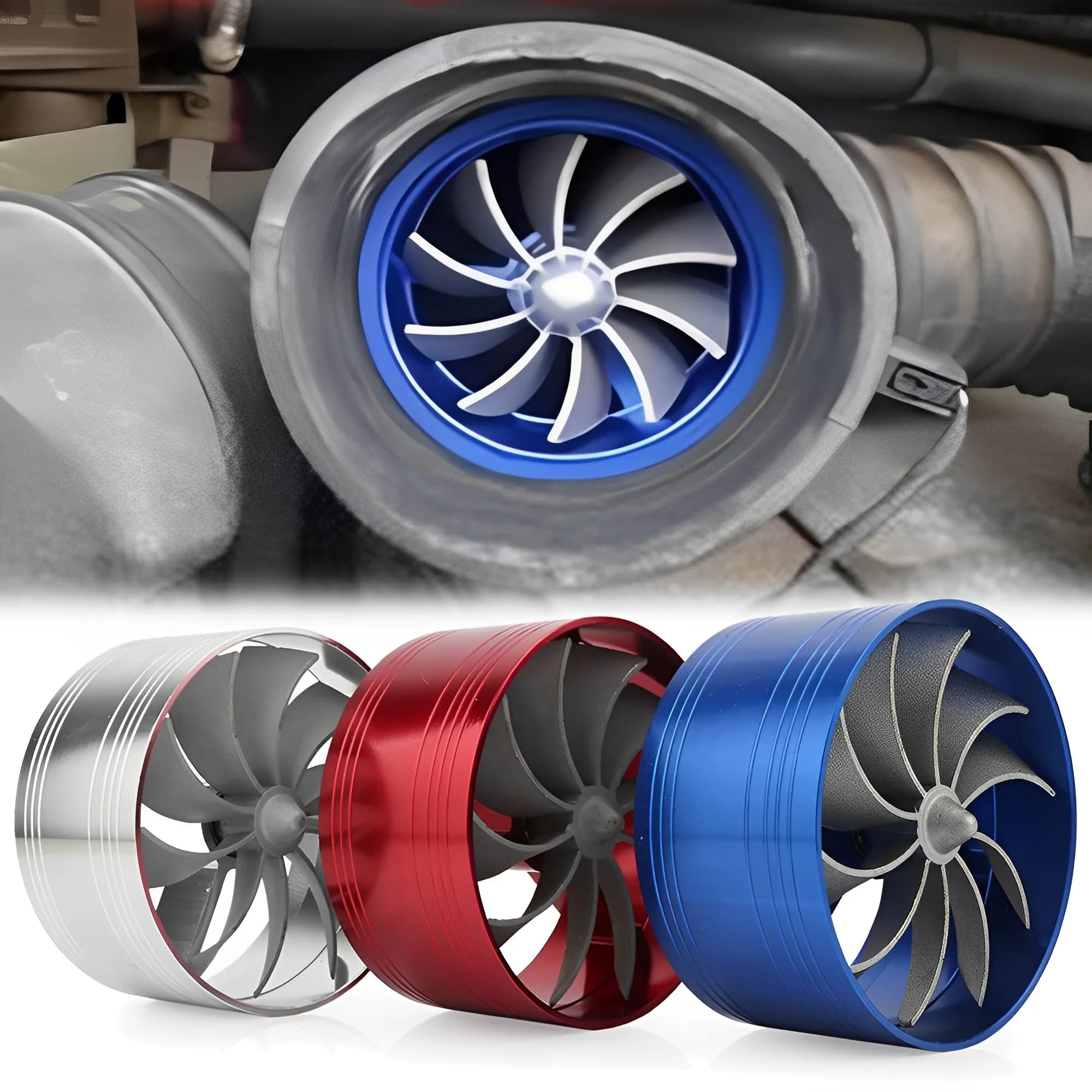 Singolo lato aspirazione aria auto Turbo gas combustibile salvaspazio ventola Turbo compressore turbina motore turbocompressione potenza modificata accessori