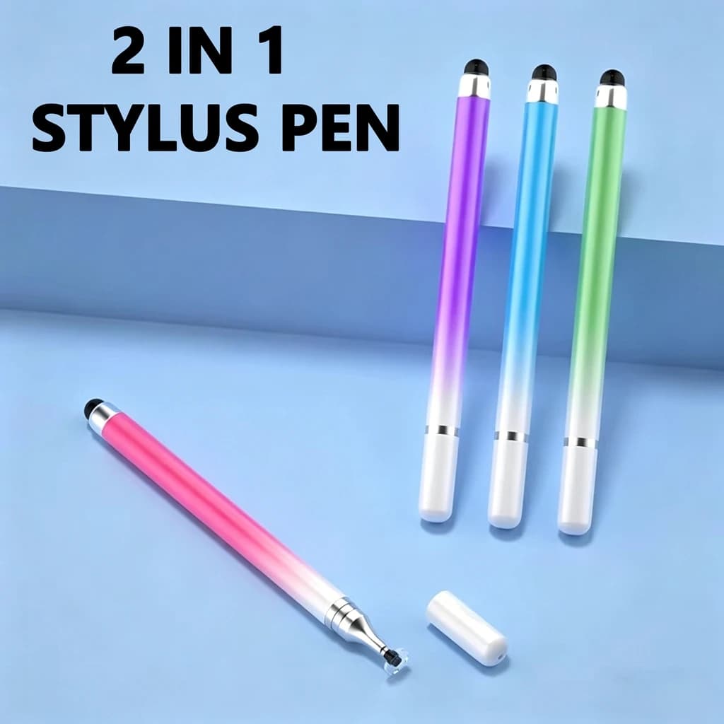 4/1 Pezzi Penna Stilo Universale 2 in 1 per Smartphone e Tablet, Matita Capacitiva per Disegno, Penna Touch per Schermi Android, iPhone e Samsung