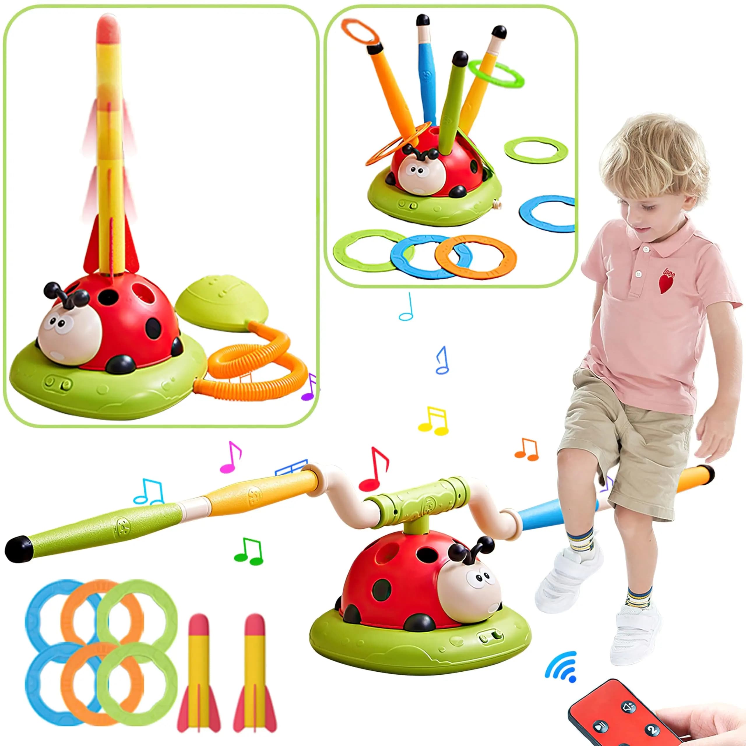 5In1 Sports Toy for Kids Sensory Training Jumping Racing Throwing Game Stomping Launcher Gym Salt Sports Toy for Indoor and Outdoor