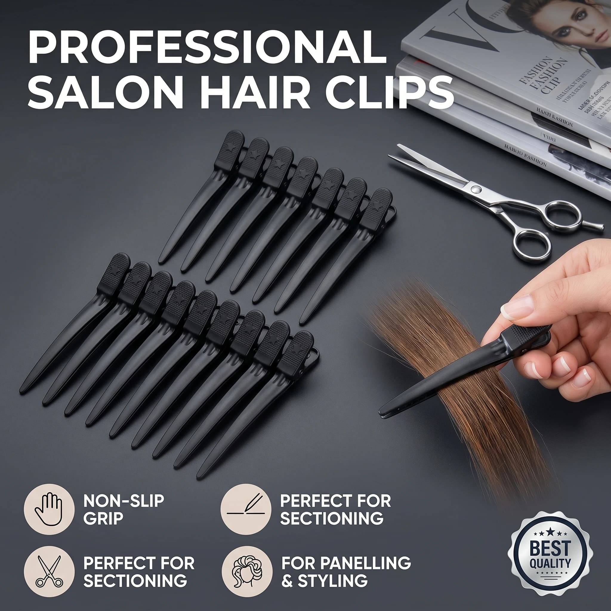 12 pezzi clip per la cura dei capelli clip per sezionamento per parrucchiere in acciaio inossidabile morsetti per parrucchiere barbiere taglio dei capelli uso strumenti per lo styling