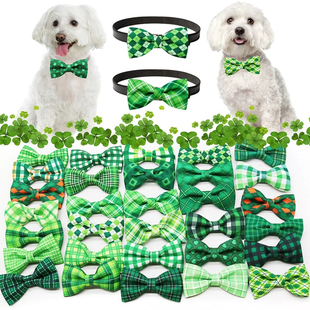 50 Pezzi Papillon per Cani Stile Scozzese Primaverile, Papillon Rimovibili per Cani Piccoli, Accessori per Collare, Fiocchi per Toelettatura di Cani e Animali Domestici