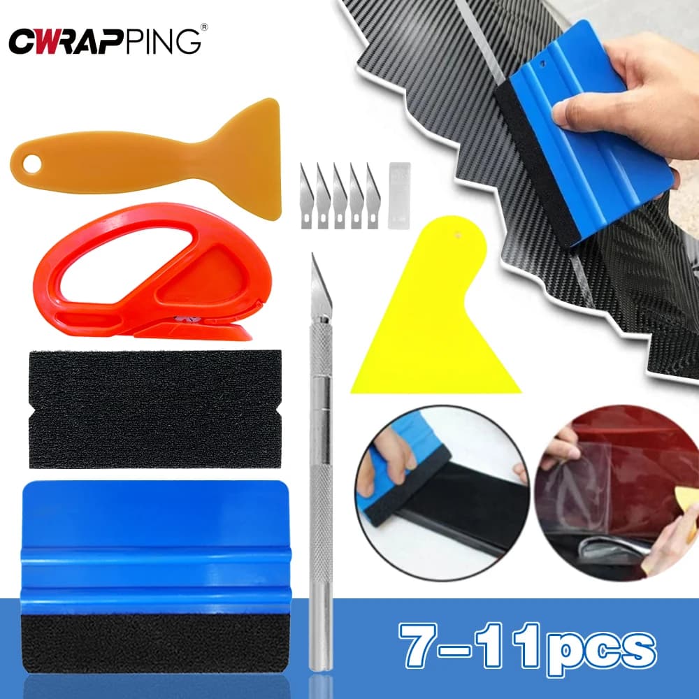 Strumenti per avvolgere la pellicola dell'auto spatola in vinile raschietto per taglierina strumenti per avvolgere Set di tergipavimento per la finestra del veicolo accessori per Auto tinta per carrozzeria
