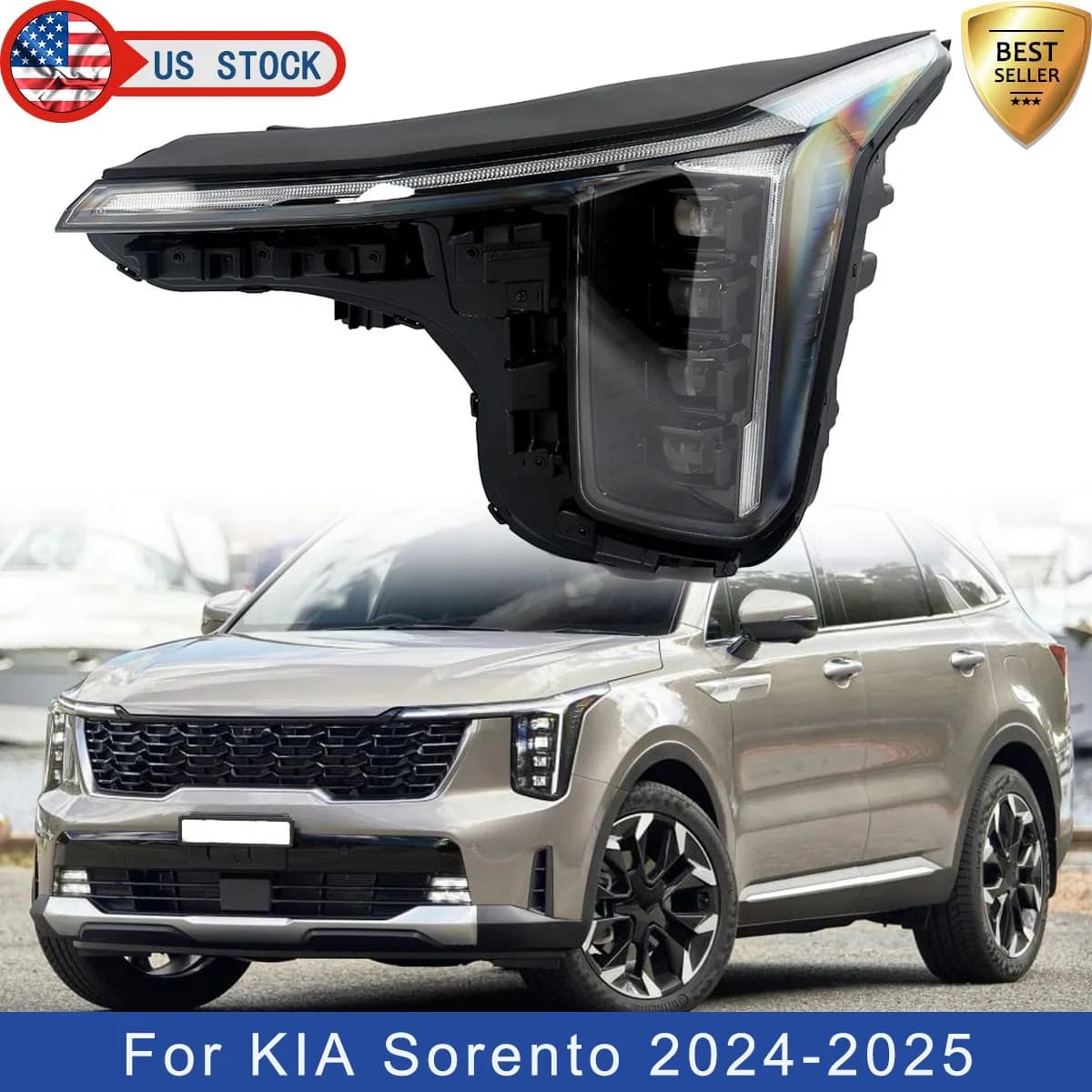 Faro Anteriore Sinistro per Kia Sorento X-Line Sport 4 Porte 2024 2025, Proiettore LED, Gruppo Ottico 92101-R5600, Lato Guida