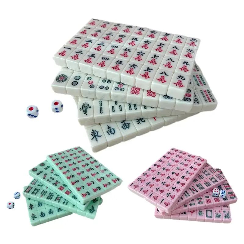 Mini Mahjong Mahjong cinese 144 pezzi 20mm Gioco da tavolo da viaggio per un campeggio divertente Mahjong portatile squisitamente intagliato
