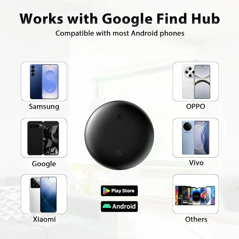 Smart Tag Bluetooth per dispositivi Android compatibile con Google Find Hub, trova mio, tag Air Tracker, ricerca di oggetti per portafoglio, valigia