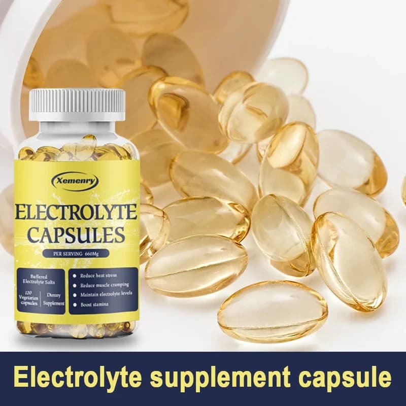 Premium electrolyte capsules: salt pills and electrolytes to relieve leg cramps, sports recovery, essential supplement for hiking