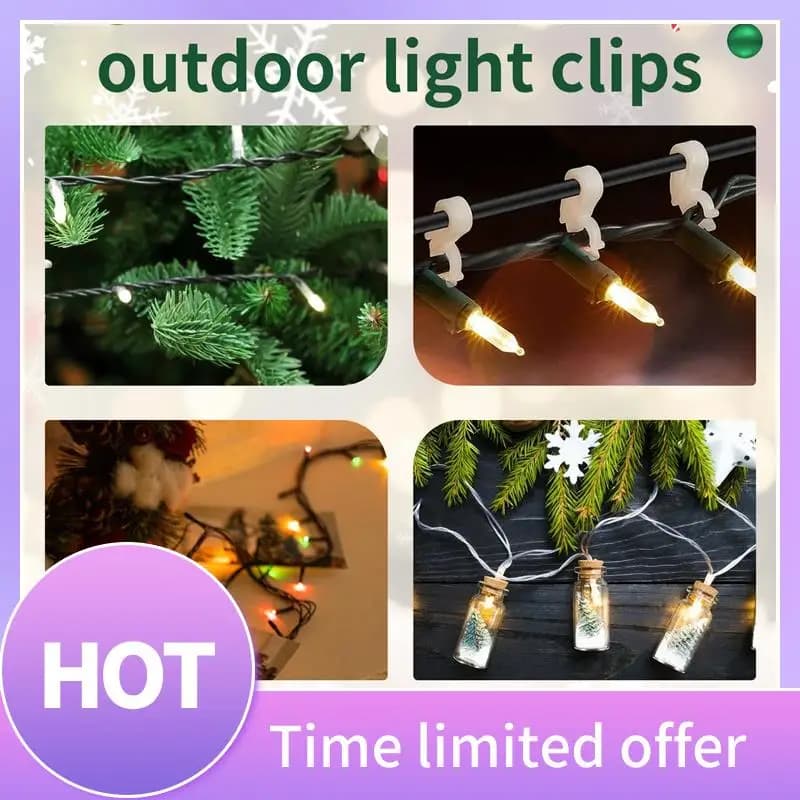 B69C Clip per luci natalizie - Clip per grondaia per appendere luci esterne - Clip per grondaia per luci a corda sospese esterne
