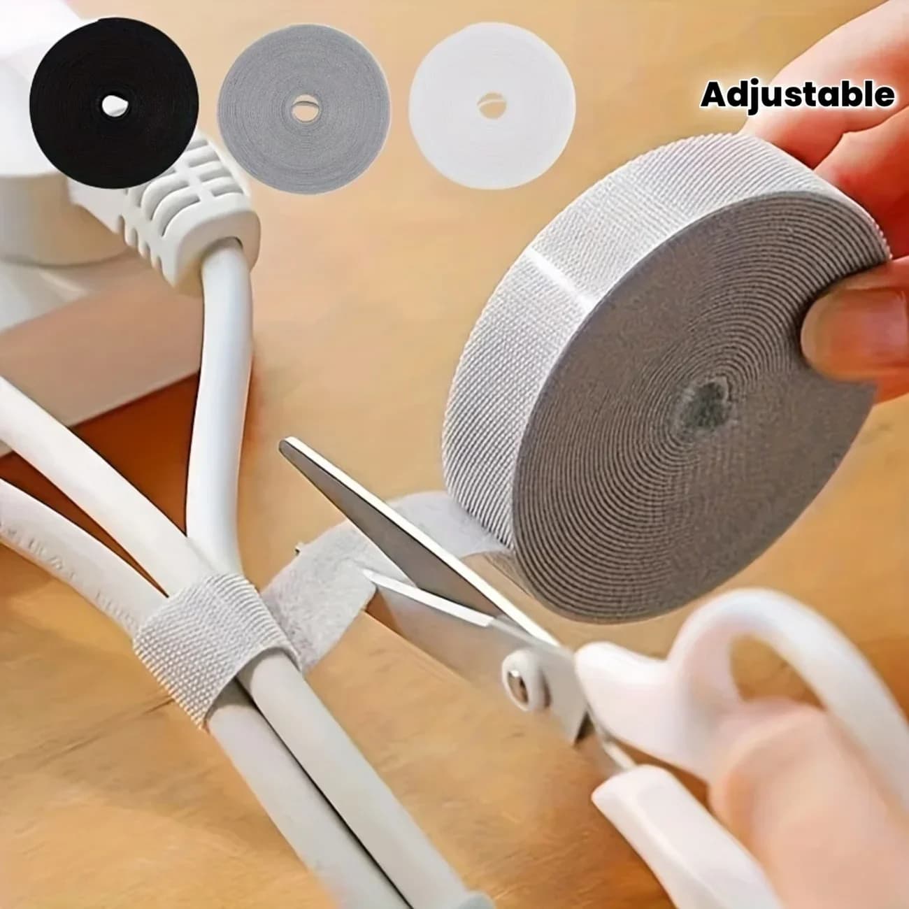 5/10 pz. Organizzatore Cavi da 1M, Avvolgicavo USB in Nylon, Fascette Regolabili per Cavi Mouse e Auricolari