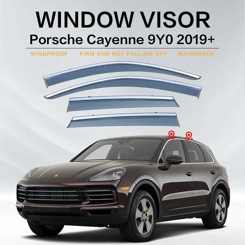 Per Porsche Cayenne 2003-2019+ Tendine Parasole per Finestrini Auto, Protezione Antipioggia e Antivento per Finestrini Laterali, Accessori Auto