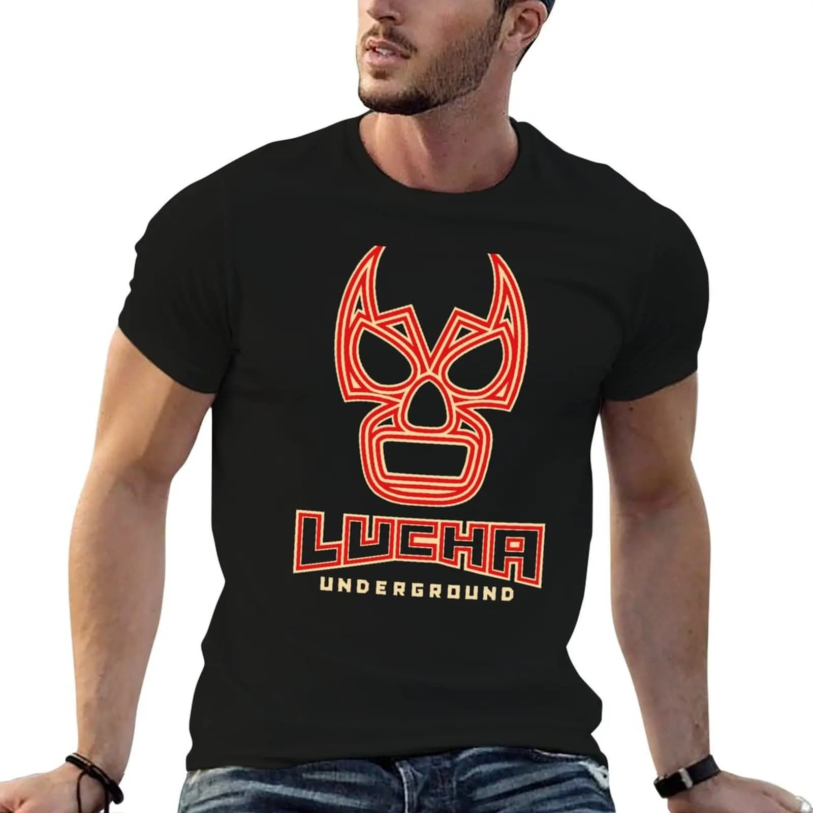 T-shirt Lucha Underground Mascara, magliette g man per uomo, t-shirt con stampe, t-shirt in cotone, t-shirt da uomo 100% cotone