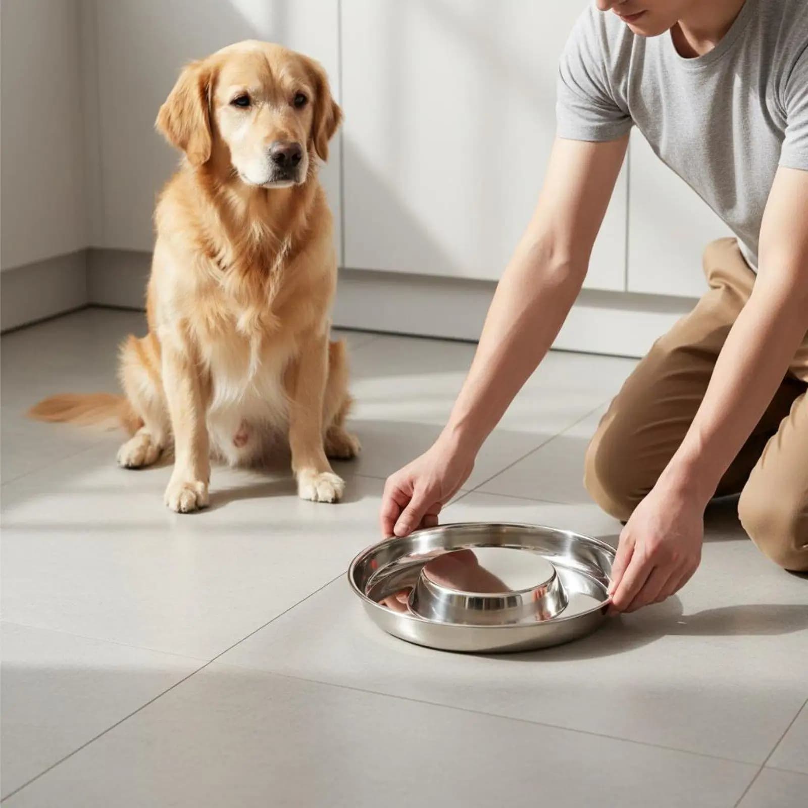 Reversible Dog Food Dish Double-Sided Design Anti-Choke Pet Bowl for Dogs, Cats