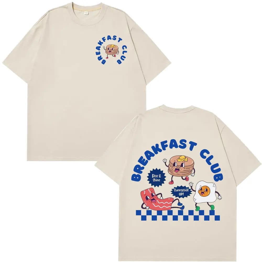 Funny Breakfast Club Vintage Graphic Tees Summer Short-sleeved Fashion T-shirt Woman Trendy T-shirts