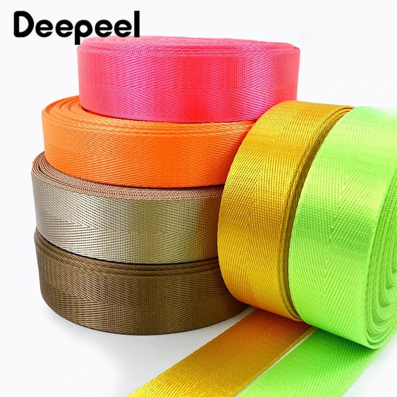 10 Metri 20-50mm Nylon Tessitura Borsa Colorata Cinghie Nastri per Zaino Collare per Animali Domestici Cintura di Sicurezza Vestiti Nastro Accessori Per Cucire FAI DA TE