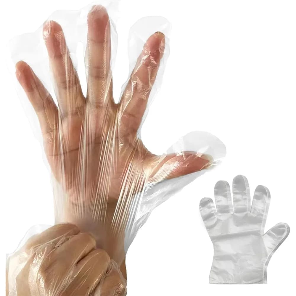 Spedizione dagli Stati Uniti: Guanti in Plastica Monouso, 400 Pezzi, Senza Lattice, Senza Polvere, Trasparenti, Sicuri per Alimenti, per Pulizia, Cucina e Preparazione Cibi