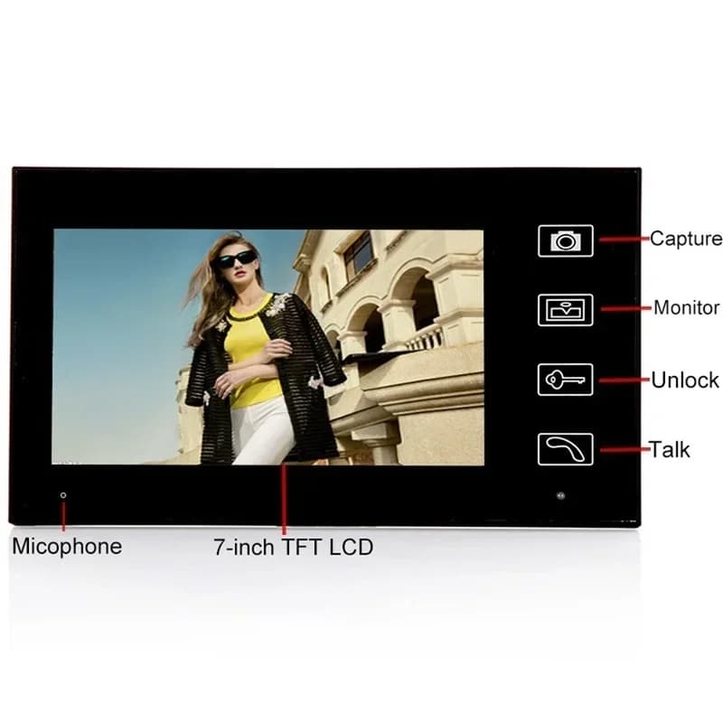 Videocitofono con telecamera per visione notturna con schermo di registrazione per monitor a colori da 7 pollici 4G SD