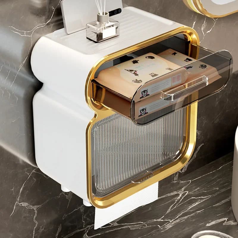 Porta carta igienica portaoggetti da bagno scatola portaoggetti impermeabile per rotolo di carta igienica portaoggetti a parete, accessori da bagno