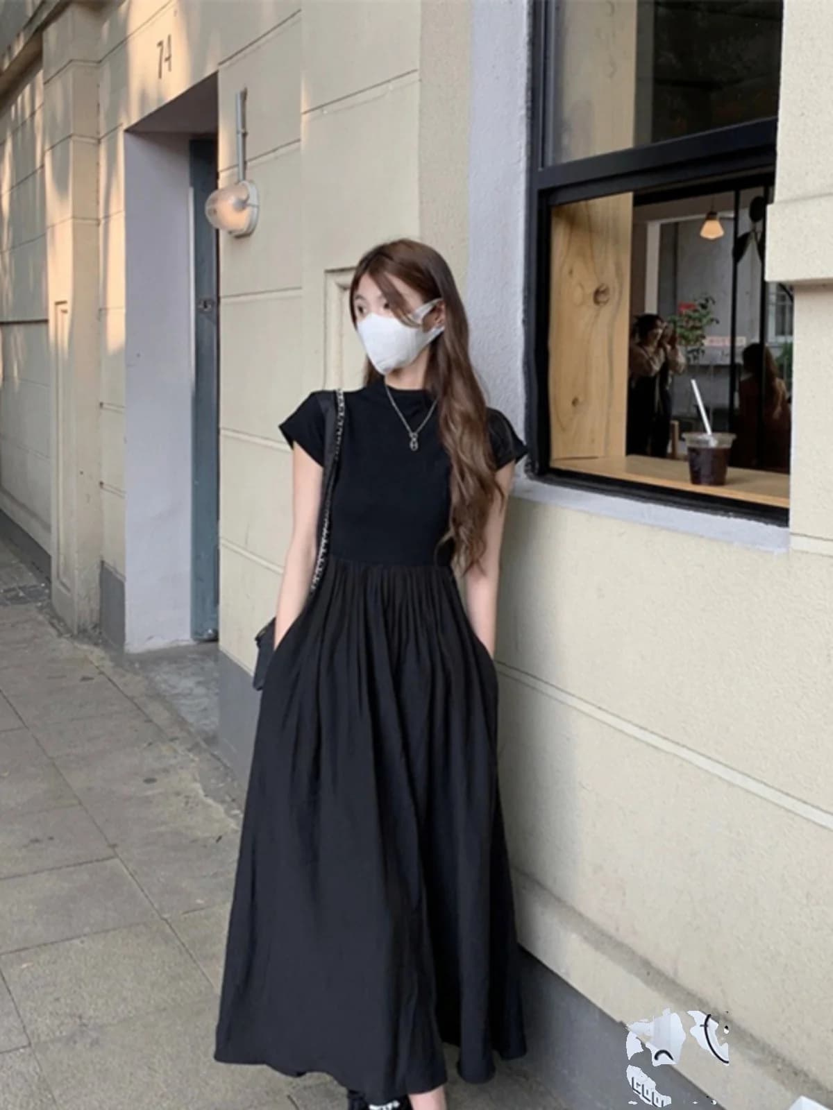 Hebe Style Half Sleeve Tea Break Dress Women Summer 2024 New Waist Cinched Sweet Temperament First Love Dress