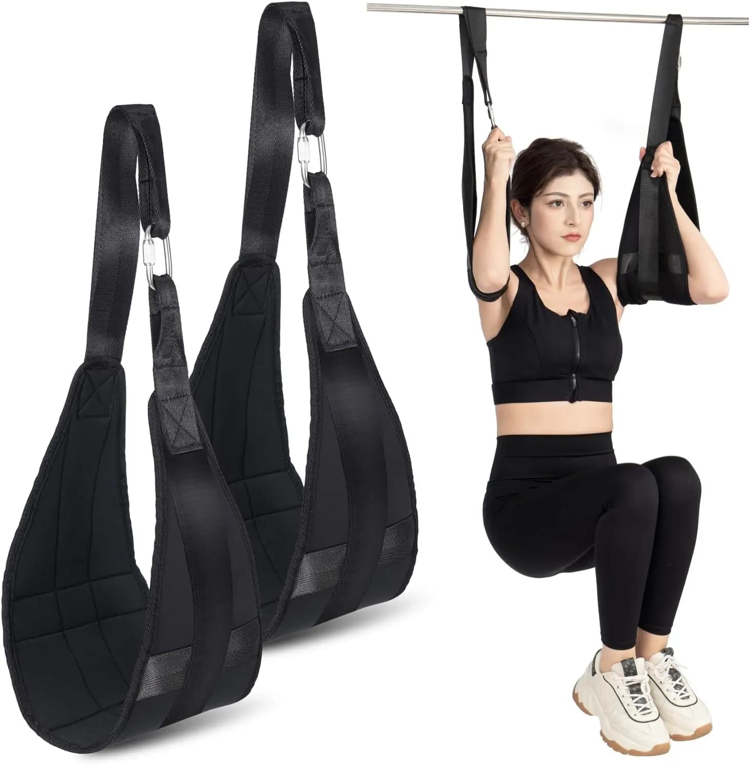 Hanging Ab Straps for Pull Up Bar, Core Strength Training, Abdominal Leg Raise Exercise
