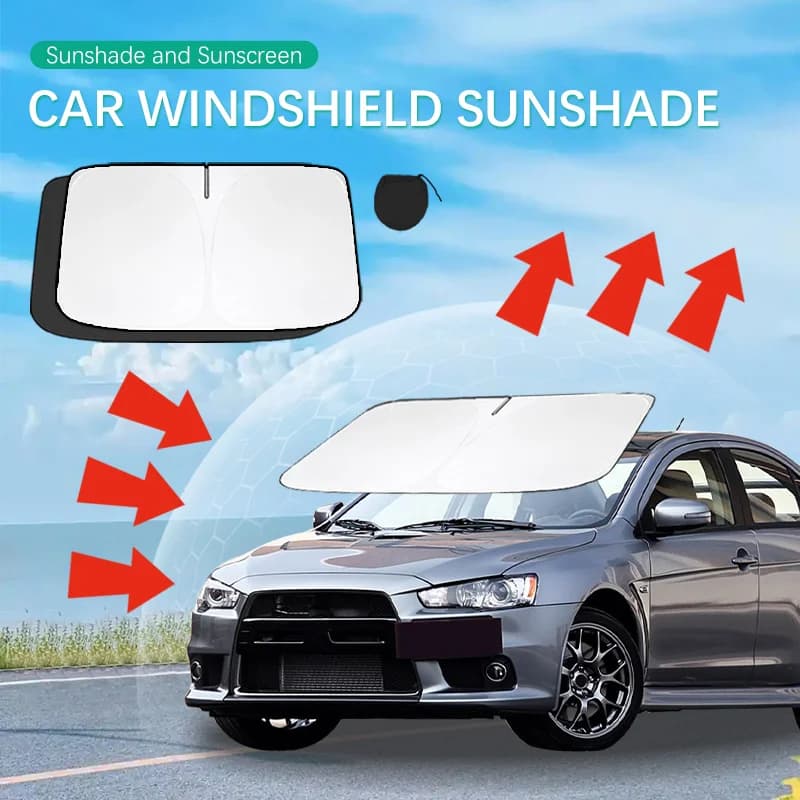 Car Sun Visor For Mitsubishi Lancer EVO X MR ASX Front Windshield Sunshade Heat Insulation Summer Cooling Auto Accessories