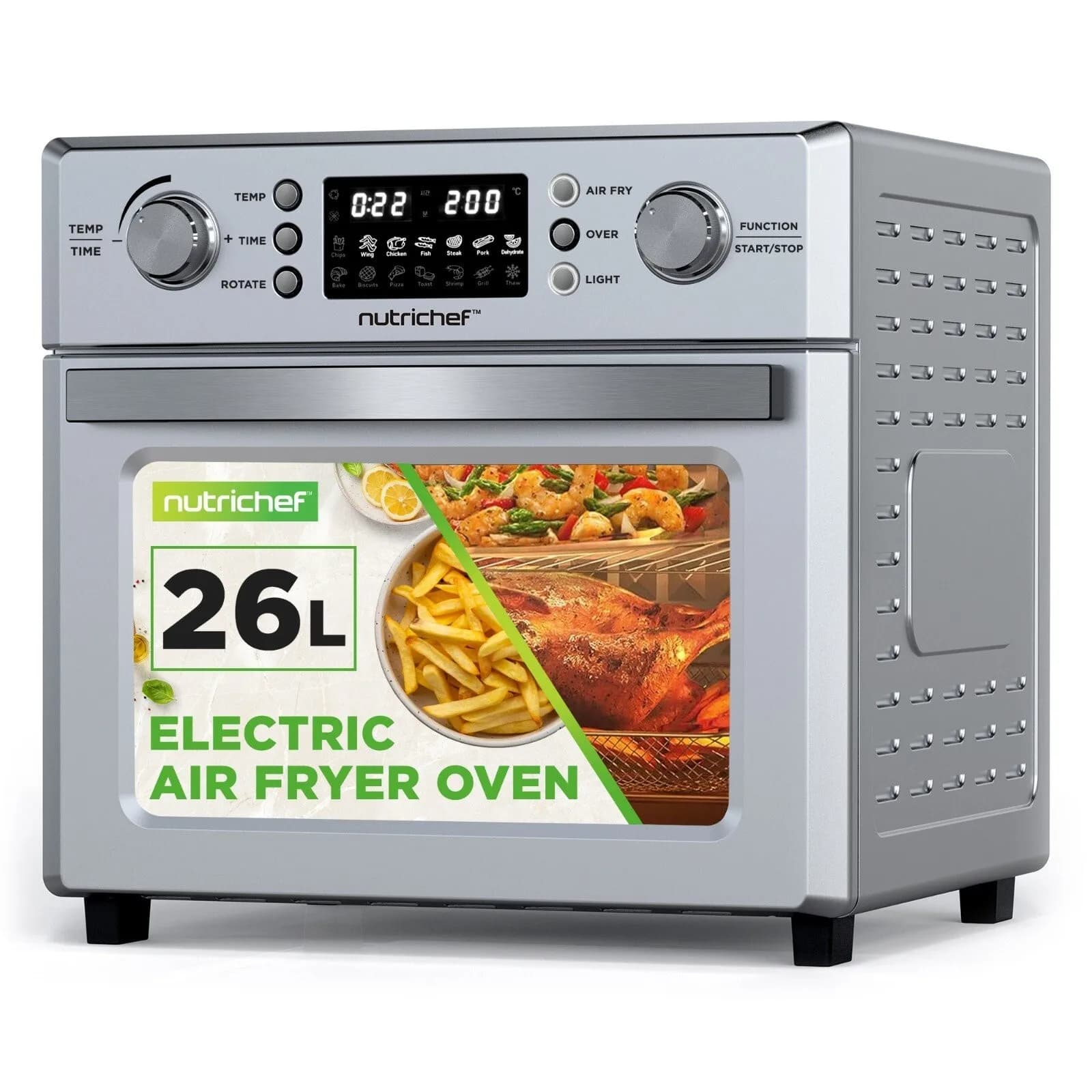 Electric oven with Air Fryer from 26L - 1700 Watt, Combo Girarrosto from Banco