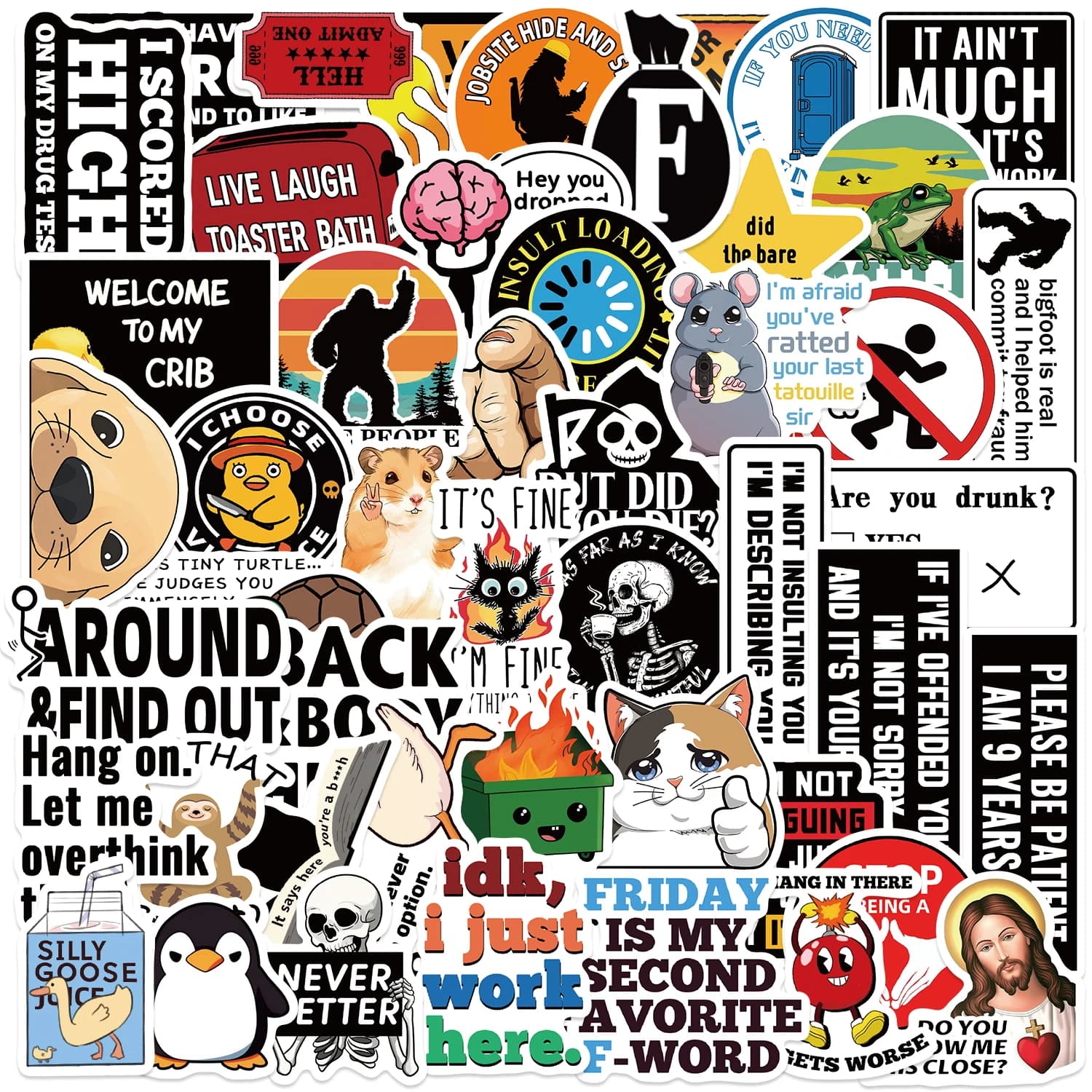 50/100PCS Scherzo Meme Adesivi Decalcomanie FAI DA TE Moda Graffiti Decalcomanie Bagagli Notebook Bici Regalo Telefono Laptop Valigia adesivi