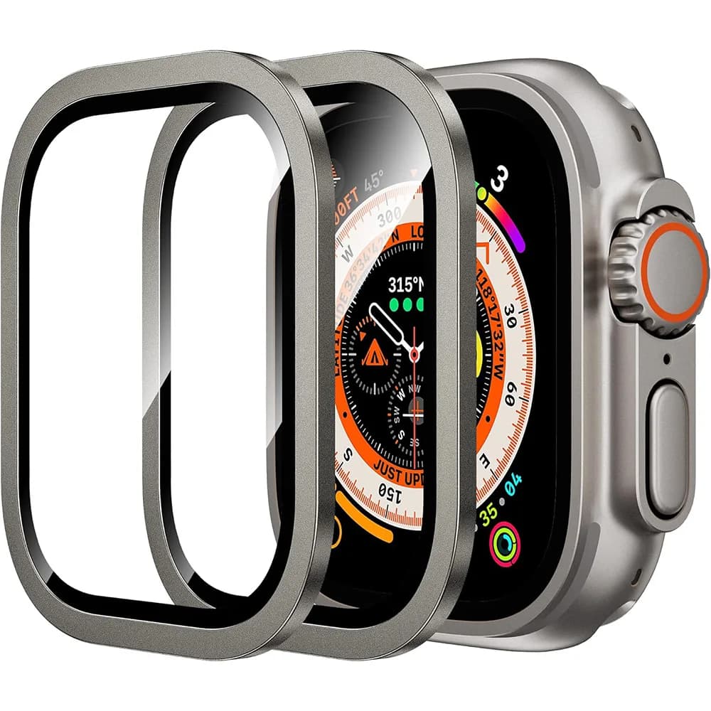 Proteggi schermo in vetro temperato al titanio per iWatch Apple Watch Ultra 2 Ultra2 49MM 49 MM Pellicola protettiva Accessori di protezione
