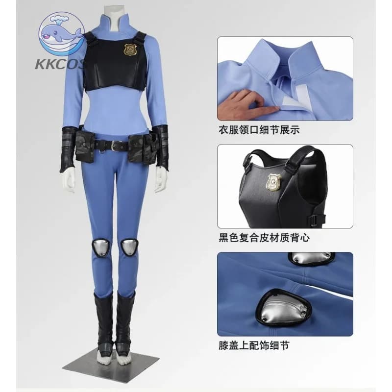Anime Zootopiaa Judy Bunny Costume Cosplay Abiti da festa di Halloween Travestimento Cartoon Zoo Abbigliamento Pantaloni gilet per le donne KKCos
