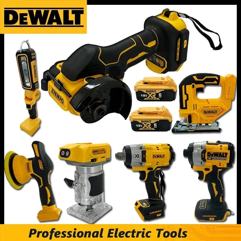 DeWalt Multifunctional Power Tools: Cordless Brushless Angle Grinder, Cutter, Electric Wrench, Polisher, Air Pump, Heat Gun