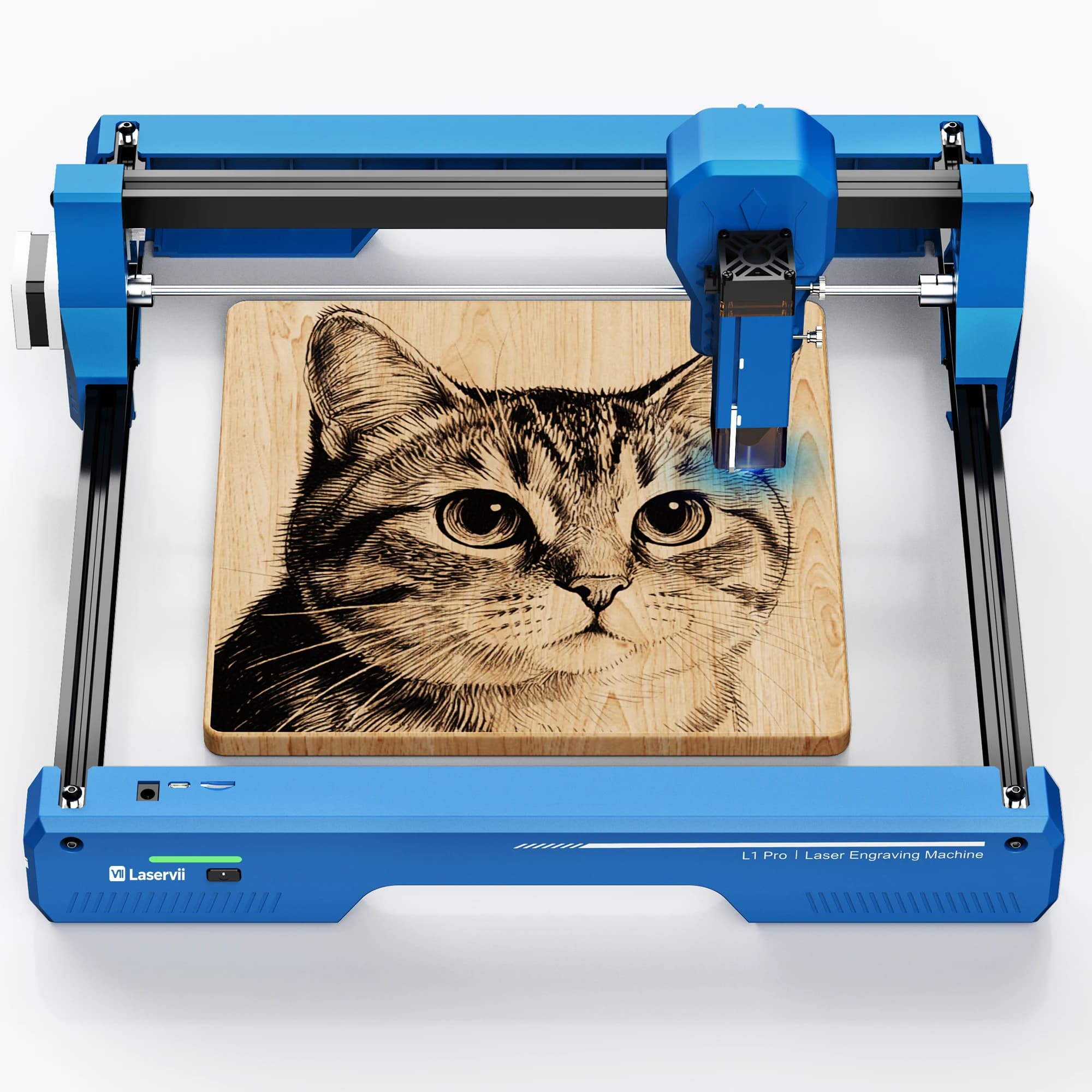 Laservii L1 Pro Desktop Laser Engraver 7W/12W, 300x300mm, 12000mm/min, App Control, for LightBurn, Snap-fit, Breathing Light