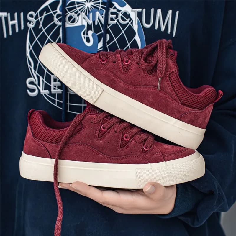 Scarpe da skate da uomo 2026 nuove basse traspiranti in tela per studenti maschi, scarpe casual da uomo per skateboard