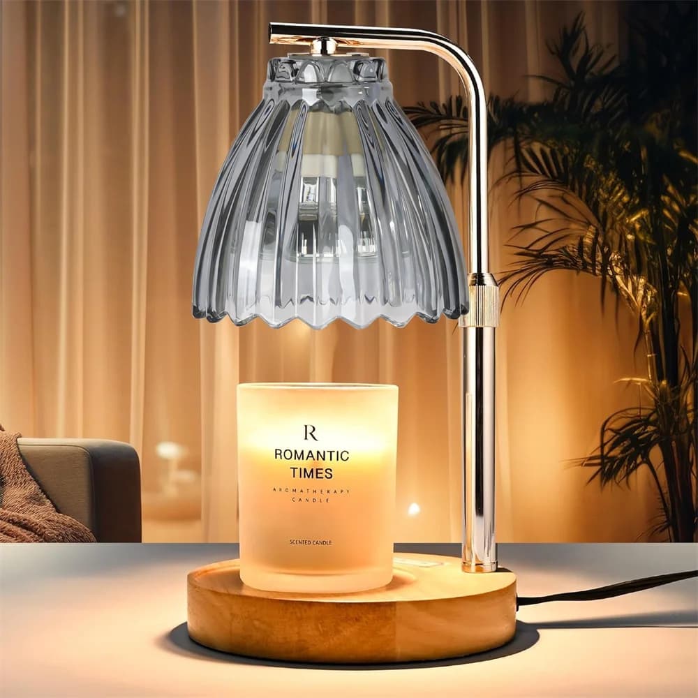 Dimmable 50W Candle Warmer Lamp with Timer Adjustable Glass Candle Lamp Cozy Bedroom Home Decor Adjustable Candle Light