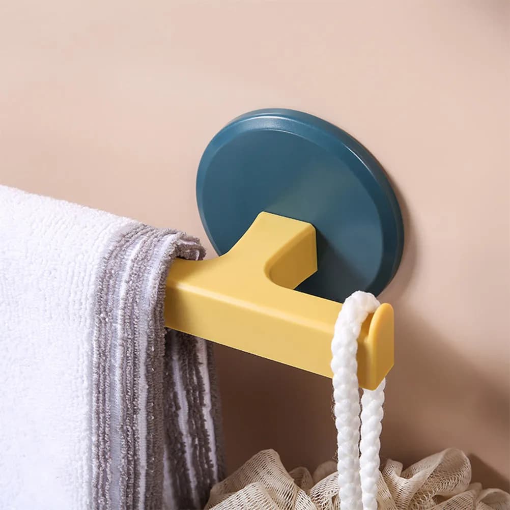 2Pcs No Drill Wall Mounted Towel Bar Multipurpose Bathroom Towel Rack with Draining Holes for Kitchen Bath Space Saving