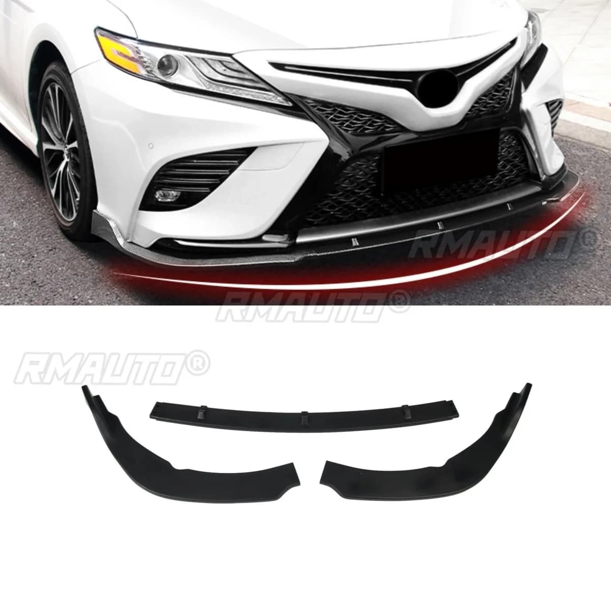 Car Front Bumper Splitter Diffuser Spoiler Bumper Guard Body Kit For Toyota Camry 2018-2023 8th Gen Car Accessories