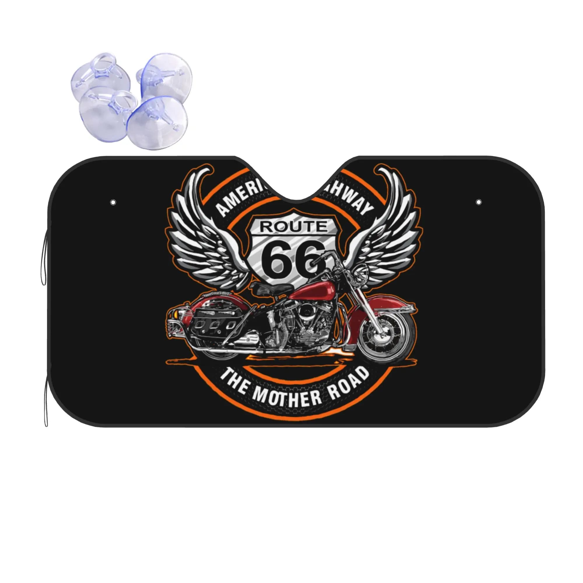 Windshield Sun Shade Car Route 66 Tour Solar Reflector Protector Visor Screen Heat Insulation Cover Cover Vehicle Windscreen
