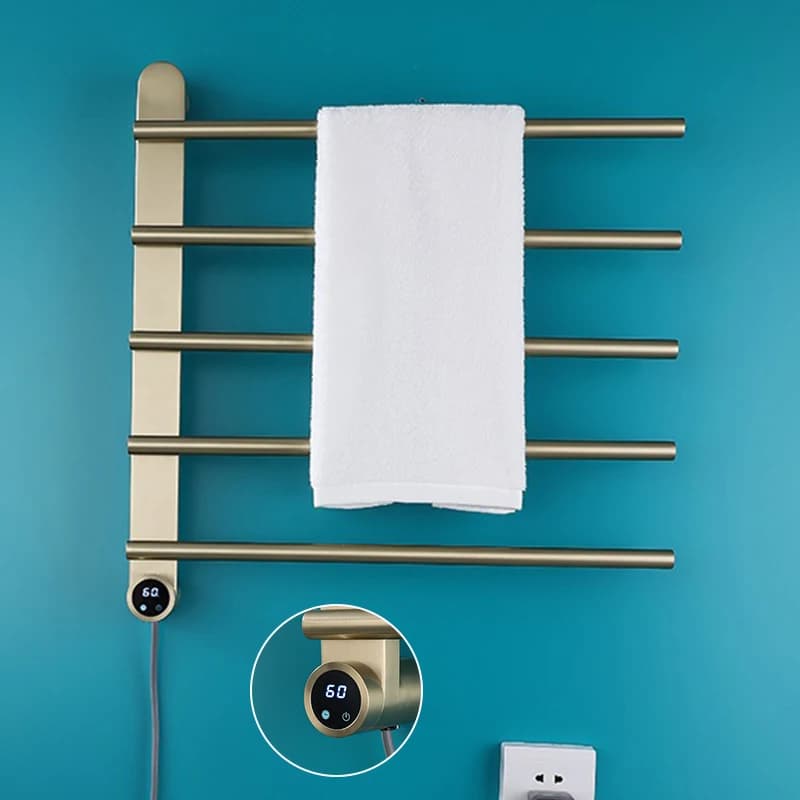 Portasciugamani riscaldato per bagno Portasciugamani riscaldato elettrico intelligente 5 barre Scaldasalviette riscaldati 220v/110v opzionale Accessori per il bagno