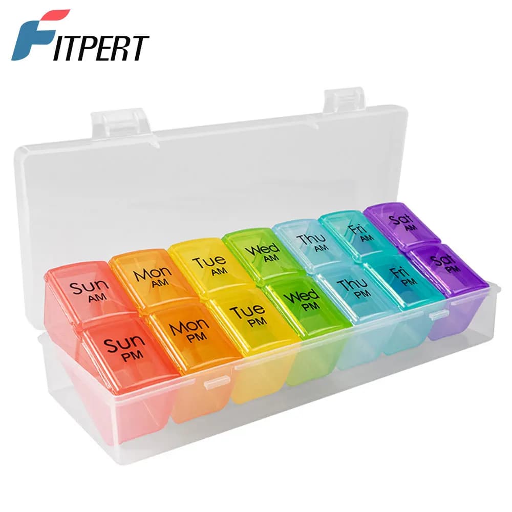 Weekly napkin 2 times a day, 7 days napkin with separate container, fish oil case, vitamin, holders